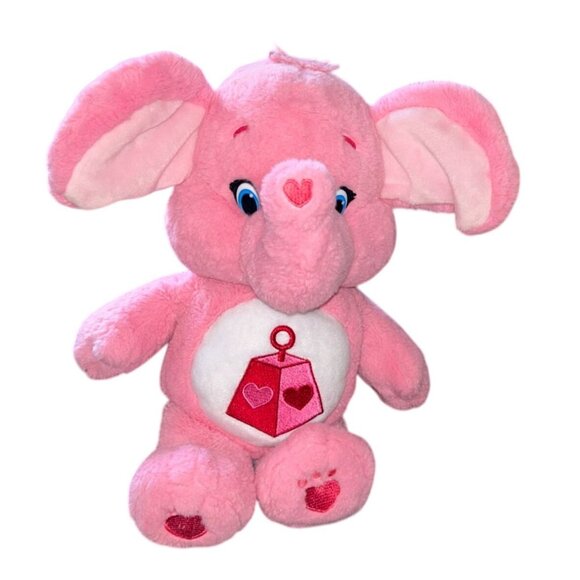 Care Bears Cousin Lotsa Heart Pink Elephant Plush 14" Stuffed Animal 2016 - Picture 1 of 4